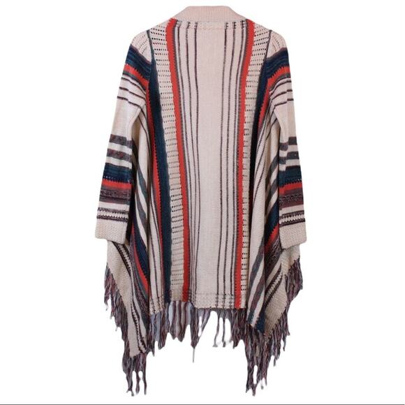 Full Tilt Open Poncho in Multi-color Women's Size Small - Picture 2 of 4